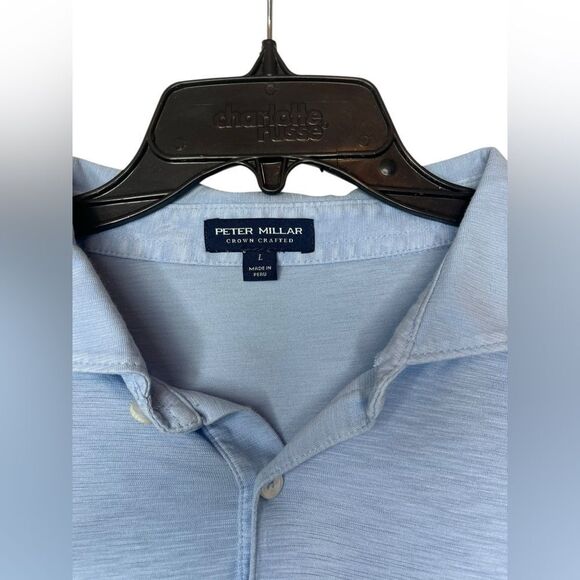 PETE MILLAR MENS LARGE BABY BLUE SHORT SLEEVE POLO SHIRT CASUAL FIT - Picture 4 of 5